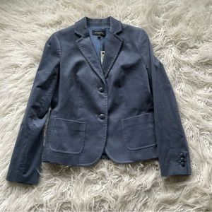 Talbots Velvet‎ Velour Blazer In Blue Gray Sz 8